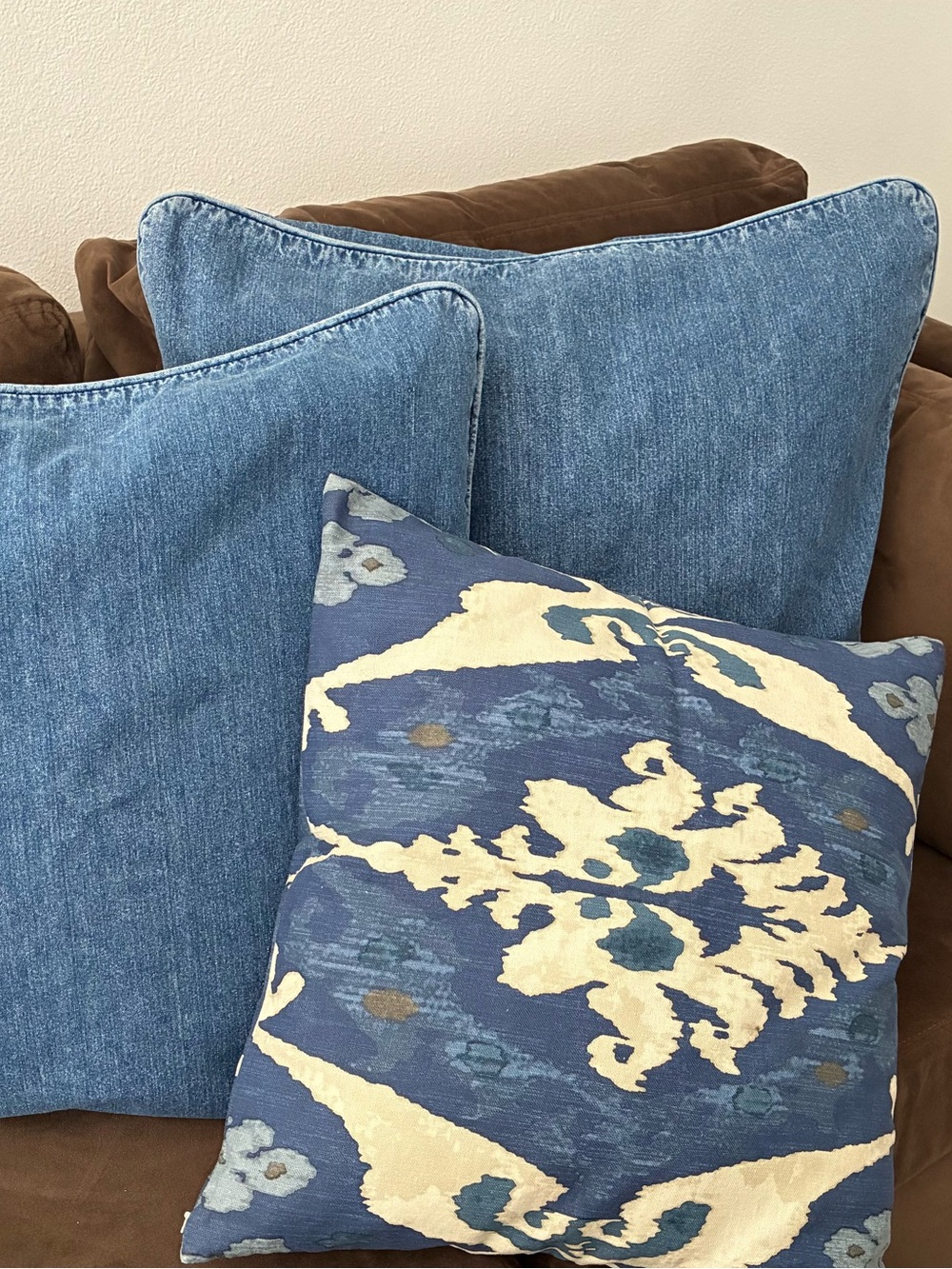 Set 2 Pottery Barn Soft Washed Denim Pillow Covers